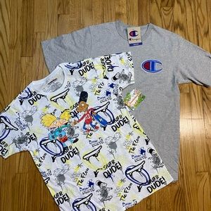 NEW T-Shirt BUNDLE 2 Champion and nickelodeon Men’s Sz Medium New!